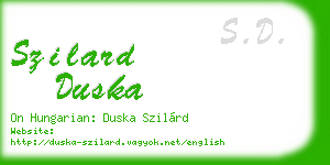 szilard duska business card